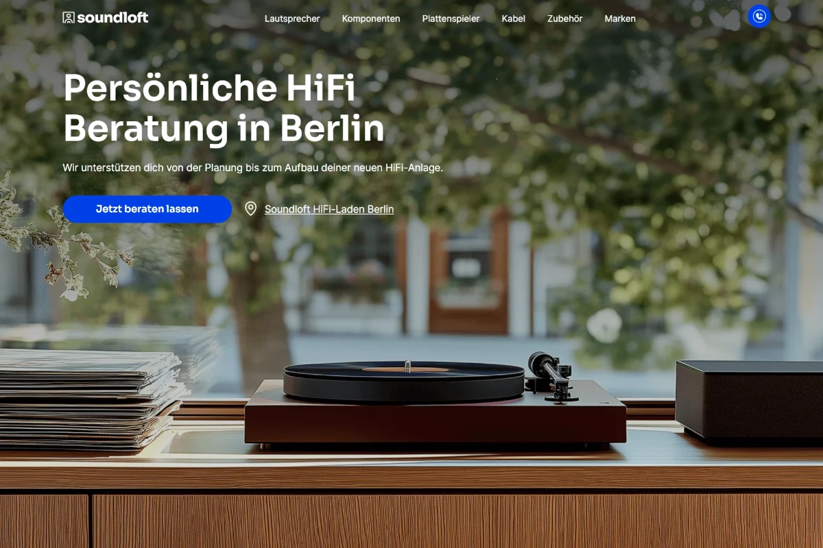 Vorschau-Screenshot der Demo-Business-Website für ein HiFi-Studio - Beispielhafte Umsetzung
